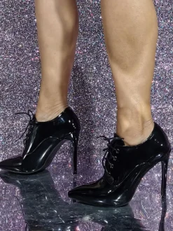Plus Size Heels Pointed Toe Pumps Stiletto Heel Patent PU Upper