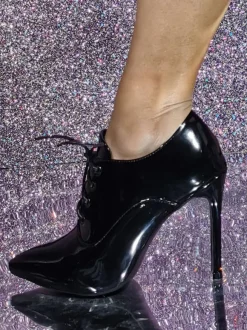 Plus Size Heels Pointed Toe Pumps Stiletto Heel Patent PU Upper