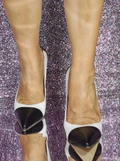 Plus Size Heels Pointed Toe Stiletto Heel Pumps PU Leather