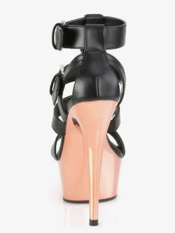 Pole Dance Shoes High Heel Sexy Sandals Black Leather Peep Toe Gladiator Sexy Platform Sandals Stripper Shoes