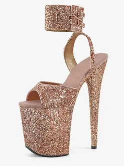 Pole Dance Shoes High Heel Sexy Sandals Hazel Leather Peep Toe Stiletto Sexy Shoes Stripper Shoes