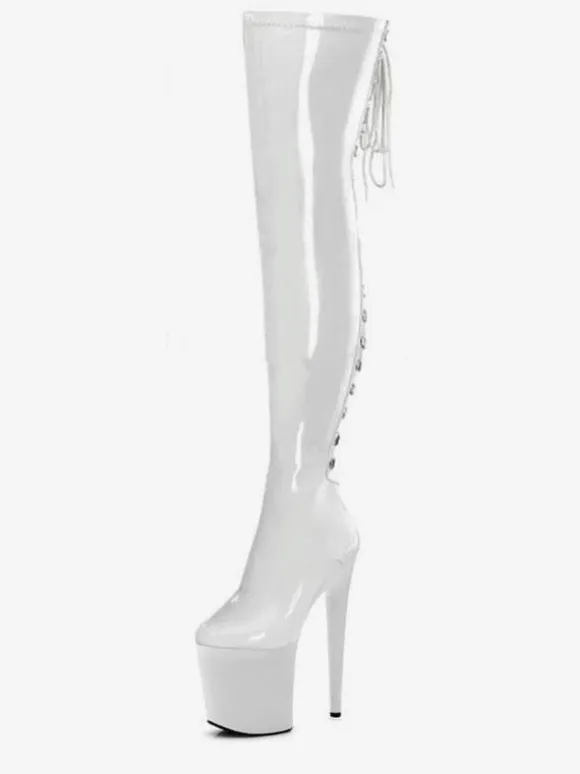 Pole Dance Shoes Sexy High Heel Boots Platform Stiletto Heel Sky High Heel Black