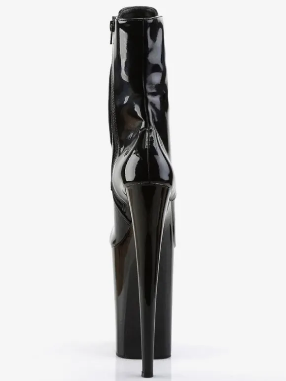 Pole Dance Shoes Women Sexy Boots Round Toe Zipper Zipper Stiletto Heel Rave Club Black Thigh High Boots Over The Knee Boots Stripper Shoes