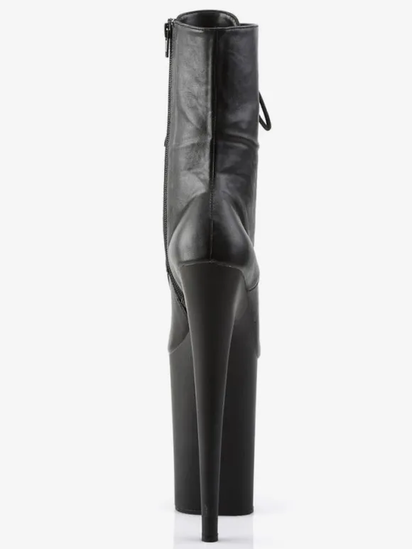 Pole Dance Shoes Women Sexy Boots Round Toe Zipper Zipper Stiletto Heel Rave Club Black Thigh High Boots Over The Knee Boots Stripper Shoes