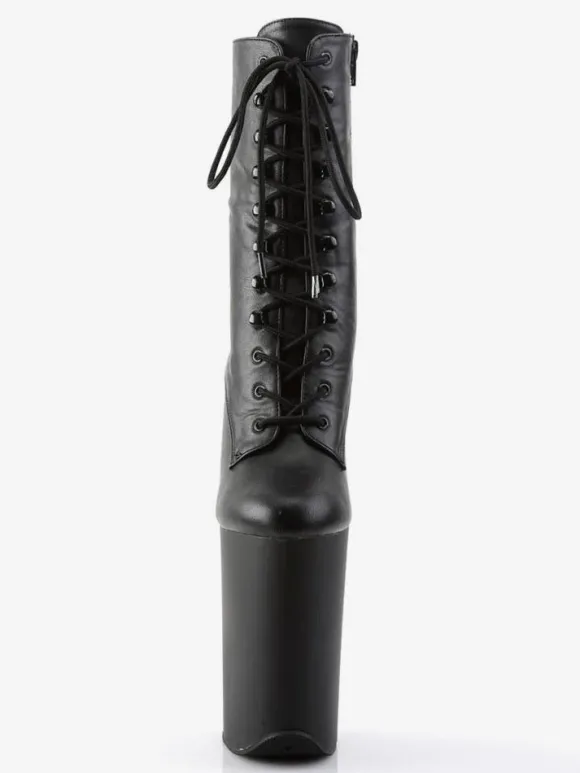 Pole Dance Shoes Women Sexy Boots Round Toe Zipper Zipper Stiletto Heel Rave Club Black Thigh High Boots Over The Knee Boots Stripper Shoes
