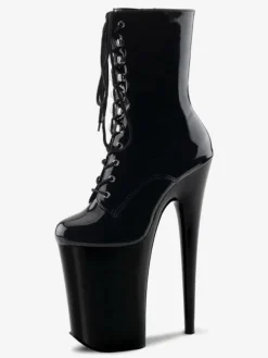 Pole Dance Shoes Women Sexy Boots Round Toe Zipper Zipper Stiletto Heel Rave Club Black Thigh High Boots Over The Knee Boots Stripper Shoes
