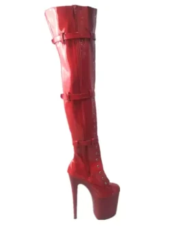 Pole Dance Shoes Women Sexy Boots Round Toe Zipper Zipper Stiletto Heel Rave Club Black Thigh High Boots Stripper Shoes