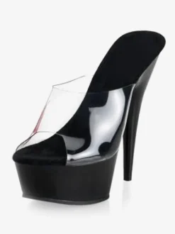 Pole Dance Shoes Women Xmas Clear Sandals Platform Open Toe High Heel Sandals Red Sexy Shoes Stripper Shoes
