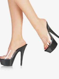 Pole Dance Shoes Women Xmas Clear Sandals Platform Open Toe High Heel Sandals Red Sexy Shoes Stripper Shoes