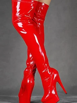 Pole Dance Shoes Black Sexy Boots Women Platform Almond High Heel Over The Knee Boots Thigh High Boots Stripper Shoes