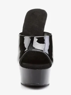 Pole Dance Shoes High Heel Sexy Sandals Black Leather Peep Toe Stiletto Flatform Sandals Stripper Shoes