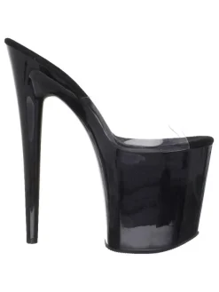 Pole Dance Shoes Sexy Sandals For Woman Red PVC Upper Open Toe Stiletto Heel Sky High Heel Mules Stripper Shoes