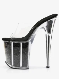 Pole Dance Shoes Sexy Sandals For Woman Rose Leather Peep Toe Platform Transparent Sexy Slippers Stripper Shoes