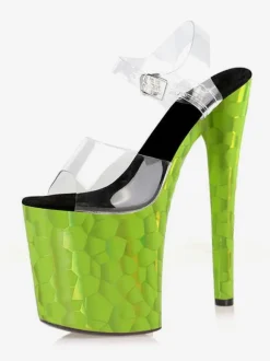 Pole Dance Shoes Women's Clear Platform Exotic High Heel Sandals in Orange