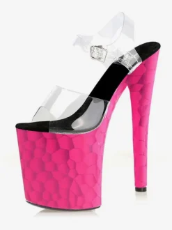 Pole Dance Shoes Women's Clear Platform Exotic High Heel Sandals in Orange