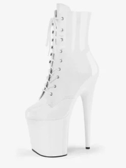 Pole Dance Shoes Women's Sexy Ankle Boots Lace Up Platform Stiletto Heel