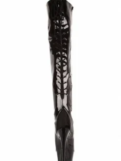 Pole Dance Shoes Women's Sexy Slingback Exotic Heels Lace Up Tigh High Heel Boots