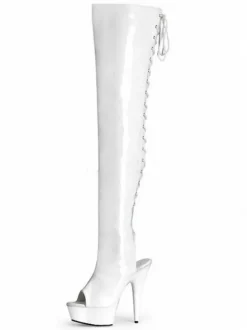Pole Dance Shoes Women's Sexy Slingback Exotic Heels Lace Up Tigh High Heel Boots