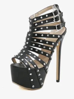 Pole Dance Shoes Women's Strappy Studs Platform Heels