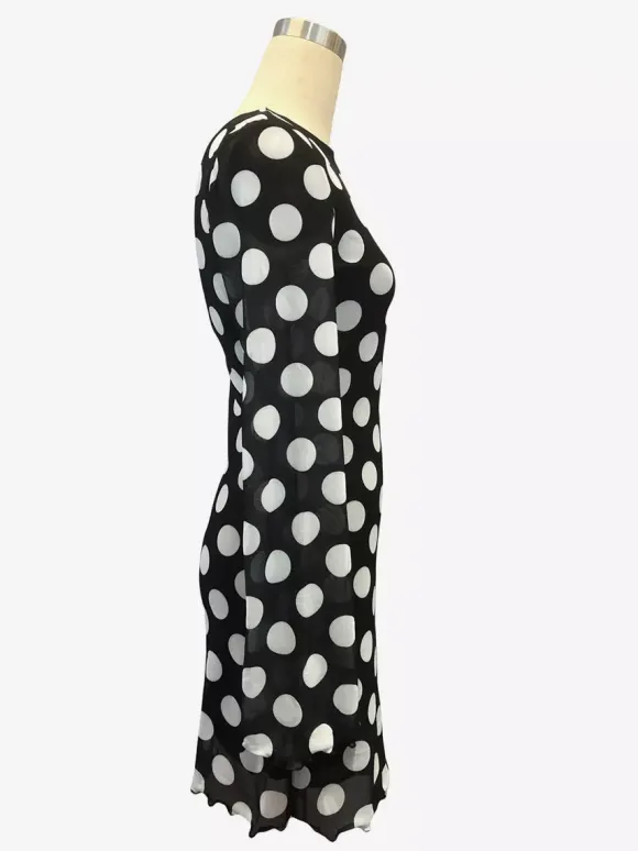Polka Dot Long Sleeve Backless Slim Fit Mini Dress For Women 2026