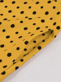 Polka Dot Shirt Dress With Tie And Belt Flutter Sleeve Vintage Midi Dress For Women 2026