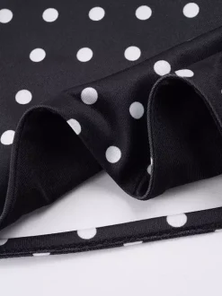 Polka Dot Thin Strap Side Cutout Back Tie Bodysuit