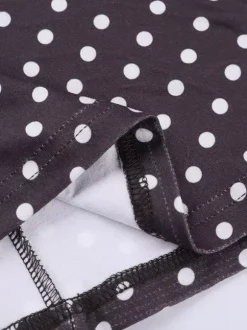 Polka Dot Women's Mini Dress - Chocolate Brown Vintage V Neck Long Sleeve Bodycon - Spring Vacation Party 2026
