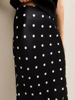 Polka Dot Lace Trim High Waist Midi Mermaid Skirt For Women 2026
