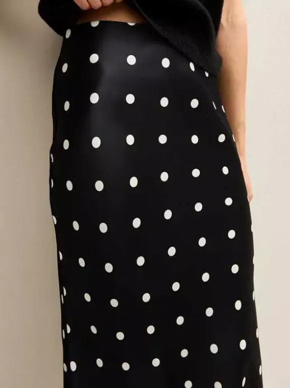 Polka Dot Lace Trim High Waist Midi Mermaid Skirt For Women 2026