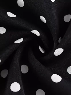 Polka Dot Maxi Dress For Women - Black Vintage Peter Pan Collar Bodycon Pencil Dress - Summer Date Night 2026