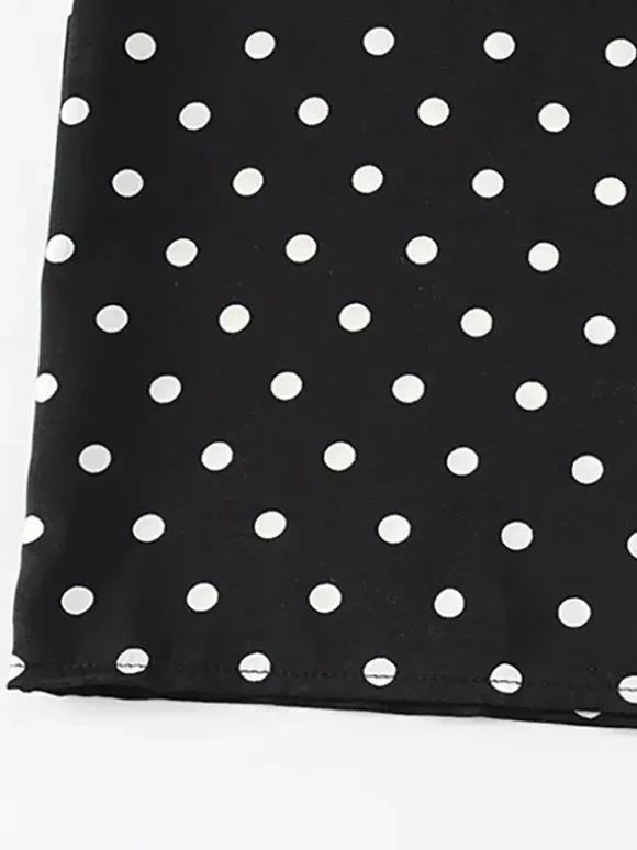 Polka Dot Maxi Dress For Women - Black Vintage Peter Pan Collar Bodycon Pencil Dress - Summer Date Night 2026