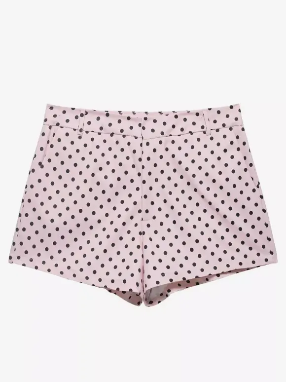 Polka Dot 2 Piece Set For Women - Casual Crop Jacket And Shorts - Spring Streetwear 2026