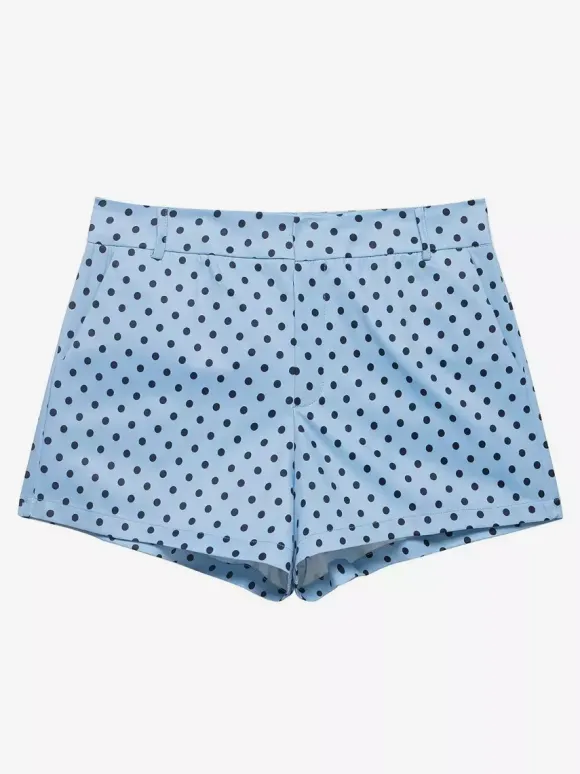Polka Dot 2 Piece Set For Women - Casual Crop Jacket And Shorts - Spring Streetwear 2026