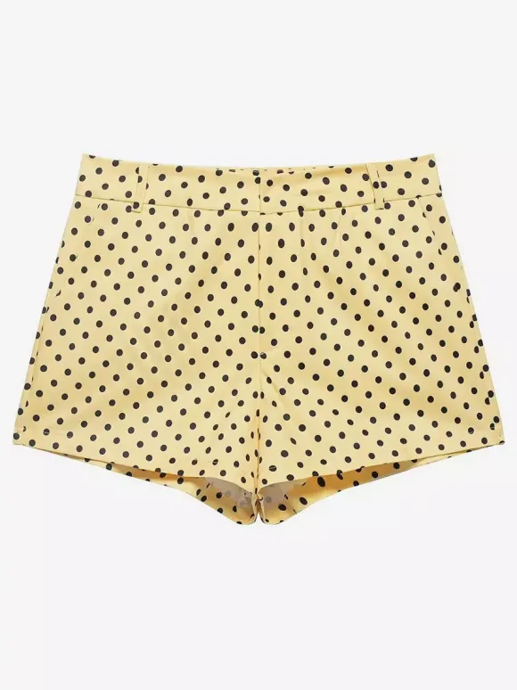 Polka Dot 2 Piece Set For Women - Casual Crop Jacket And Shorts - Spring Streetwear 2026