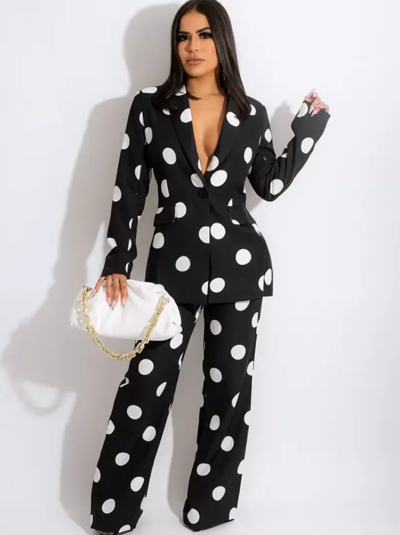 Polka Dot Suits Two Piece Co-ord Set For Spring 2026