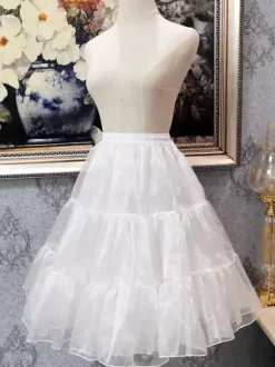 Polyester Lolita Petticoats Tiered White Lolita Underskirt