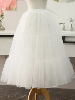 Polyester Lolita Petticoats Tiered White Lolita Underskirt