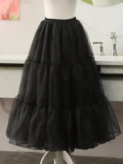 Polyester Lolita Petticoats Tiered White Lolita Underskirt