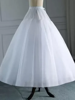 Polyester Lolita Petticoats Tiered White Lolita Underskirt