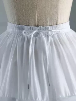 Polyester Lolita Petticoats Tiered White Lolita Underskirt