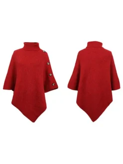 Poncho For Women High Collar Cape Spring Outerwear