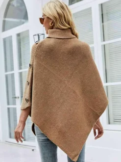 Poncho For Women High Collar Cape Spring Outerwear