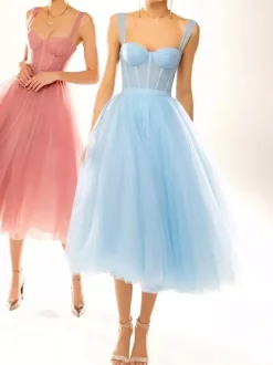 Pretty With Homecoming Dress Tea-Length Ball Gown Strapless Tiered