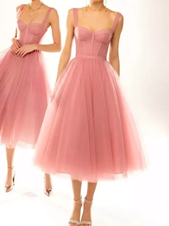 Pretty With Homecoming Dress Tea-Length Ball Gown Strapless Tiered