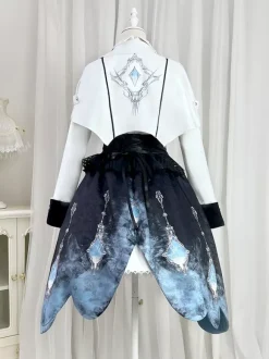 Prince Lolita Set Sleeveless Dress And Long Sleeve Cape And Detachable Train Skirt Three-Piece Set Elegant Knight Ouji Lolita Costume