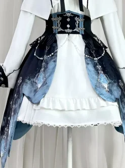 Prince Lolita Set Sleeveless Dress And Long Sleeve Cape And Detachable Train Skirt Three-Piece Set Elegant Knight Ouji Lolita Costume