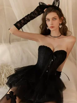 Princess Costume Headband Strapless Vest Skirt 4 Pieces Set