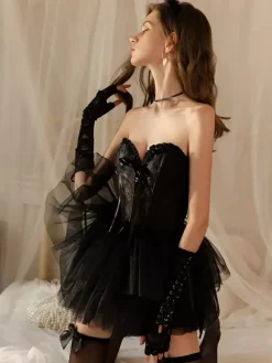 Princess Costume Headband Strapless Vest Skirt 4 Pieces Set