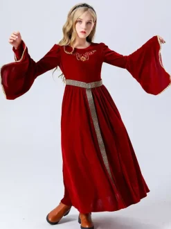 Princess Costumes For Kids Burgundy Set Dress