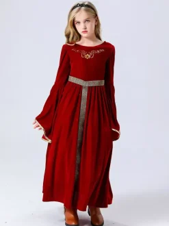 Princess Costumes For Kids Burgundy Set Dress